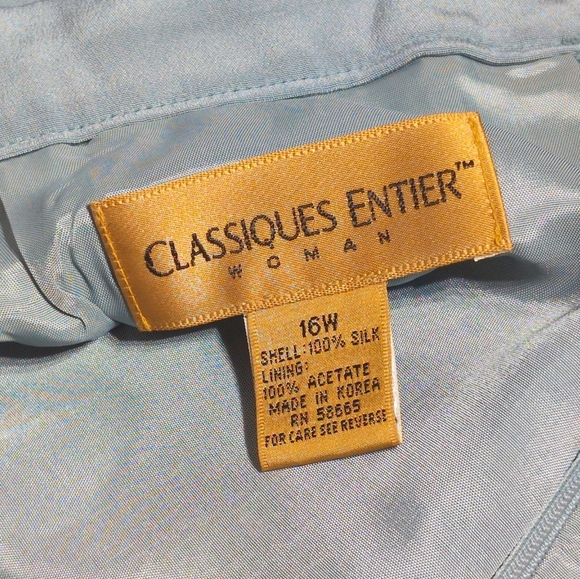 Classiques Entier 16W Light Blue Silk Pencil Skirt - Picture 5 of 5